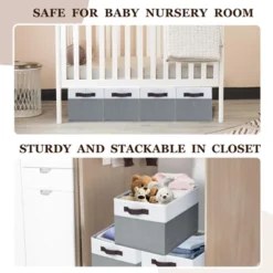 Itopfox 4 Pack Large Storage Baskets With Handles, Fabric Closet Organizers, Collapsible Bins For Clothes, Toys, Nursery, Home Organization -Kitchen Chef GUEST 00d873f7 848a 4bd0 9aeb 14f41b9a051b