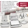 Itopfox 12-Piece Stainless Steel Bakeware Set With Lids, Includes Round Cake Pans, Square & Rectangle Baking Pans, Cookie Sheet, Loaf, Muffin, Etc.