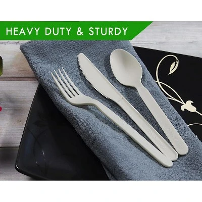 Itopfox Heavy-duty Compostable Cutlery Kits, BPI Certified, 200 Sets (Fork, Spoon, Knife, Napkin) Individually Wrapped, Plant-Based CPLA 5 Itopfox Heavy-duty Compostable Cutlery Kits, BPI Certified, 200 Sets (Fork, Spoon, Knife, Napkin) Individually Wrapped, Plant-Based CPLA - Image 3