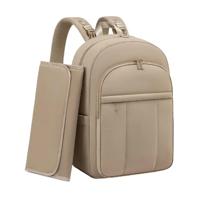 Itopfox Lightweight Puffy Diaper Backpack With Changing Pad, Large Capacity Waterproof Travel Bag For Moms, Coffee Brown 8 Itopfox Lightweight Puffy Diaper Backpack With Changing Pad, Large Capacity Waterproof Travel Bag For Moms, Coffee Brown - Image 6