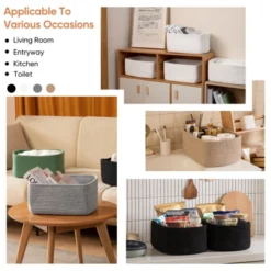Itopfox 4 Pack Woven Rope Storage Baskets For Organizing Shelves, Books, Clothes, Decorative Basket For Living Room, Nursery, Bedroom, Gift Basket -Kitchen Chef GUEST 0519773a b7b0 495a b70f c753e7f88ae6