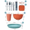 Itopfox 48 Pcs Dinnerware Sets, Unbreakable Plates & Bowls, Reusable For 4, Travel Camping Picnic Home Party Cutlery Set, Dishwasher Microwave Safe -Kitchen Chef GUEST 054cccc5 1887 40cf b33e b62a87972fb4