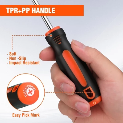 Itopfox 6-Piece Magnetic Screwdriver Set With Non-Slip Handle, Includes 3 Phillips And 3 Flat Tip Screwdrivers For DIY And Home Repairs 6 Itopfox 6-Piece Magnetic Screwdriver Set With Non-Slip Handle, Includes 3 Phillips And 3 Flat Tip Screwdrivers For DIY And Home Repairs - Image 4