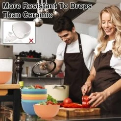 Itopfox 8-Piece Wheat Straw Cereal Bowls Set, Unbreakable & Lightweight, Microwave & Dishwasher Safe, Ideal For Soup, Salad, Oatmeal, And More -Kitchen Chef GUEST 076953c8 bf8e 41fe 96ad a6d6e1d49360