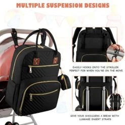 Itopfox Large Capacity Diaper Backpack For Travel With Changing Pad, Stroller Straps & Pacifier Case, Black -Kitchen Chef GUEST 085db1b0 03e0 4e26 a071 91613d63c663