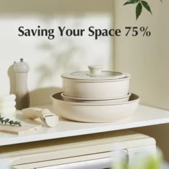 Itopfox Ceramic Nonstick Cookware Set With Detachable Handle, 5-Piece Kitchen Pots And Pans, PFAS PFOA & PTFE Free, Safe For All Stovetops -Kitchen Chef GUEST 08b2fbae 57d8 43ea a207 d23d107efb92