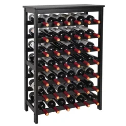 Itopfox 7-Tier Bamboo Wine Rack Freestanding Floor With Table Top, Wine Storage Shelf For Kitchen Dining Room Bar, Black -Kitchen Chef GUEST 0907124e f9c4 44ff 8a4b 0bbe26a652d7