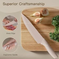 Itopfox 13-Piece Kitchen Knife Set With Anti-Rust Coating, Dishwasher Safe Stainless Steel Chef Knives, Includes 6 Blade Guards, Perfect Holiday Gift