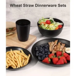 Itopfox 24-Piece Dinnerware Set For 6, Unbreakable Wheat Straw Plates & Bowls, Dishwasher & Microwave Safe, RV, Beach House & Daily Use, Black 14 Itopfox 24-Piece Dinnerware Set For 6, Unbreakable Wheat Straw Plates & Bowls, Dishwasher & Microwave Safe, RV, Beach House & Daily Use, Black -Kitchen Chef GUEST 0a8f07fc 0767 484b 846a 5d3fa1eb418a