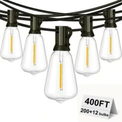 Itopfox Outdoor String Lights Waterproof 400FT Shatterproof Patio Lights With 212 Vintage Dimmable LED Edison Bulbs For Backyard Fence Garden -Kitchen Chef GUEST 0c3bc85b e950 48b0 bc09 3d767abdb7b4