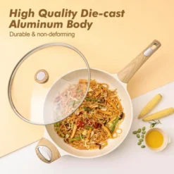 Itopfox Ceramic Cookware Set, Non Stick Pots And Pans Set, 14-Piece Induction Kitchen Cooking Set, Healthy Non Toxic, PFAS PTFE PFOA PFOS Free