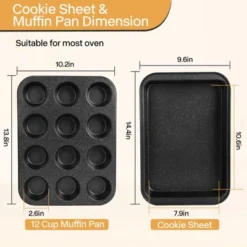 Itopfox 6-Piece Non-Stick Bakeware Set, Stackable Baking Pans For Even Heating, Includes Muffin Pan, Loaf Pan, Round & Square Cake Pans, Cooling Rack -Kitchen Chef GUEST 0cf7567d 8814 4796 80ec 0b6893ece732