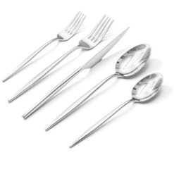 Itopfox 40-Piece Stainless Steel Flatware Set, Includes Forks Knives Spoons For Home Kitchen Restaurant Wedding, Dishwasher Safe, Premium Tableware -Kitchen Chef GUEST 0d7ac165 9d93 4450 a29e 50be16e3aa14