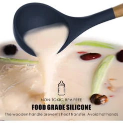 Itopfox Silicone Cooking Utensils Set - Heat Resistant Kitchen Utensils With Wooden Handles, BPA Free Gadgets For Non-Stick Cookware -Kitchen Chef GUEST 0e1f9686 49ab 413d 9c10 25800f5ca84d