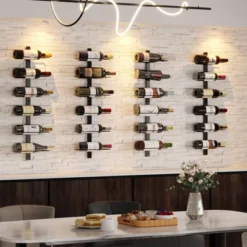 Itopfox 12 Bottle Wall-Mounted Wine Rack, Detachable Storage Organizer Used As One Or Four, DIY Wall Hanging Bottle Holder For Dining Room, Bar -Kitchen Chef GUEST 0f667407 c23e 4003 a977 36cc8e0c2ac7