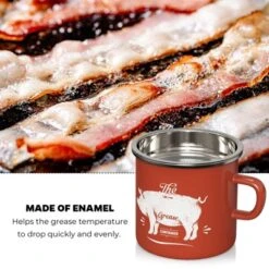 Itopfox Mini Bacon Grease Container With Strainer - Enamel Grease Saver, Farmhouse Bacon Grease Keeper For Kitchen Fat Storage, Dishwasher Safe -Kitchen Chef GUEST 0f9e5c3d aa0a 4531 b8c1 8cb0003713ac