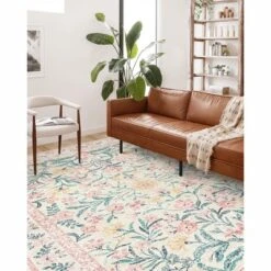 Itopfox Machine Washable Nursery Rug, Pink Floral Carpet Non Slip, Soft Boho Indoor Floor Rug For Girls Bedroom, Living Room, Dorm -Kitchen Chef GUEST 0faa7853 0d62 4f86 b598 76e1634dff59