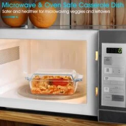 Itopfox Set Of 2 Glass Casserole Dishes With Lids, Oven Safe Rectangular Baking Dishes For Cooking, Roasting, And Serving Meals -Kitchen Chef GUEST 10bc5284 9a19 43a3 a1b6 1fd76a3b952d