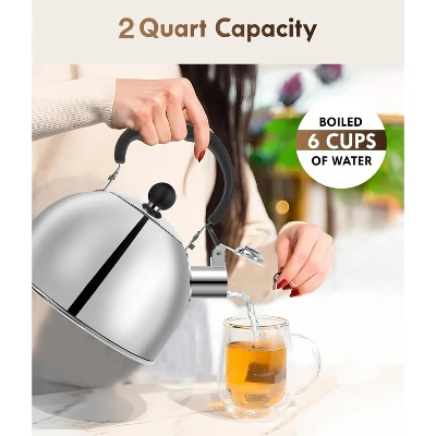 Itopfox Stainless Steel Tea Kettle For Stove Top With Efficient Heating, Audible Whistle & Safe Handle - 2 Quart Camping Kettle 7 Itopfox Stainless Steel Tea Kettle For Stove Top With Efficient Heating, Audible Whistle & Safe Handle - 2 Quart Camping Kettle - Image 5