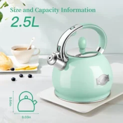 Itopfox Stainless Steel Whistling Tea Kettle With Cool Touch Handle, 2.64 Quart Induction Compatible Stovetop Teapot In Mint Green 12 Itopfox Stainless Steel Whistling Tea Kettle With Cool Touch Handle, 2.64 Quart Induction Compatible Stovetop Teapot In Mint Green -Kitchen Chef GUEST 10e708ff 3355 4f03 bc9d 544b9f31d280