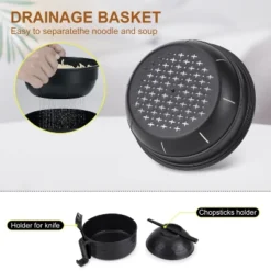 Itopfox Ramen Bowl Set With Chopsticks And Spoon, Microwave Pasta Cooker, College Dorm Essentials For Girls And Guys (Black) -Kitchen Chef GUEST 12c09a01 73c5 46a9 8c7b 32353dbddbc3