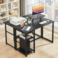 Itopfox Computer Desk With Monitor Stand, Office Desk With Adjustable Storage Shelves, Small Gaming Desk For Home Work Writing Study, Black -Kitchen Chef GUEST 1471063b 6730 4630 ada6 815195eb5a42