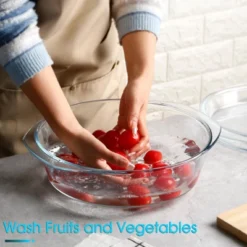 Itopfox Round Glass Casserole Dish With Lid, 4QT Large Microwave Safe Bowl For Cooking, Baking, And Serving, Dishwasher Safe -Kitchen Chef GUEST 17577829 f6e5 4d98 a53e fc3aac9eab38