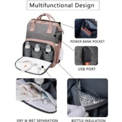 Itopfox Pink Diaper Backpack With Changing Station, Large Capacity Baby Bag For Travel, Includes Insulated Pockets & USB Port -Kitchen Chef GUEST 1782b48c 6dec 46f9 be37 95ea23e84f5e