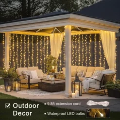 Itopfox 300 LED Remote Control Fairy Curtain Lights, Plug In Hanging String Lights For Window Wall, Bedroom, Wedding, Party, Christmas, Patio Decor -Kitchen Chef GUEST 17b31e82 8f74 4d50 9684 3ebb43f5ab41