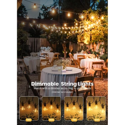Itopfox Outdoor String Lights, 50FT 25 G40 Bulbs Shatterproof Patio Lights, IP65 Waterproof Dimmable Hanging Connectable Globe LED For Backyard 9 Itopfox Outdoor String Lights, 50FT 25 G40 Bulbs Shatterproof Patio Lights, IP65 Waterproof Dimmable Hanging Connectable Globe LED For Backyard - Image 7