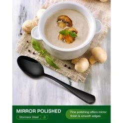 Itopfox 20-Piece Black Stainless Steel Flatware Set For 4, Includes Knives, Forks, Spoons, Mirror Polished, Dishwasher Safe, Food Grade Cutlery Set -Kitchen Chef GUEST 18bded89 9c44 4eec 96be b7f8a3679a1e