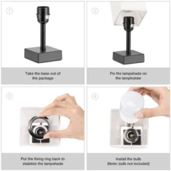 Itopfox Small Table Lamp For Bedroom - Minimalist Night Stand Light With Square Fabric Shade, Desk Reading Lamp For Kids Room Living Room Office Dorm -Kitchen Chef GUEST 19c79c3c 5449 424e a6d8 070b6b7011d2