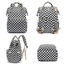 Itopfox Checkered Waterproof Diaper Backpack For Baby Girls And Moms, Large Nappy Bag With Insulated Bottle Pockets -Kitchen Chef GUEST 1ad35bc9 eb50 4ae6 afe0 96cf8d226fbf