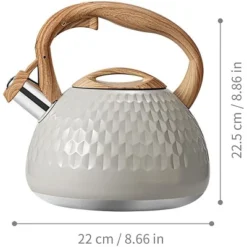 Itopfox Tea Kettle With Wood Pattern Handle, Loud Whistle, Food Grade Stainless Steel, Anti-Hot Handle, Rust-Resistant, Suitable For All Heat Sources -Kitchen Chef GUEST 1b23a95a 6a66 4acf 88da 257d7389928b