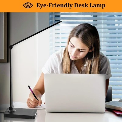 Itopfox LED Desk Lamp With USB Ports, Touch Control, 5 Color Modes, 3 Brightness Levels, Foldable Design, Night Light For Home Office, Bedroom, Study 5 Itopfox LED Desk Lamp With USB Ports, Touch Control, 5 Color Modes, 3 Brightness Levels, Foldable Design, Night Light For Home Office, Bedroom, Study - Image 3