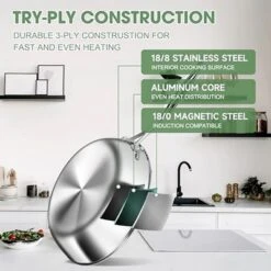 Itopfox 3 Ply Stainless Steel 11-Piece Cookware Set With Lids, Pots And Pans, Non-Toxic, Induction, Oven, Dishwasher Safe, Professional Chef Quality -Kitchen Chef GUEST 1d7a7c24 271b 49b4 b145 186be6eb4a87