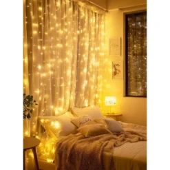 Itopfox 300 LED Fairy Curtain Lights With Remote, 8 Lighting Modes, USB Plug In, Warm White String Lights For Christmas Bedroom, Weddings, Dorm Decor -Kitchen Chef GUEST 1e3f5926 33bd 4cce 997f 01c2b4f2a73d