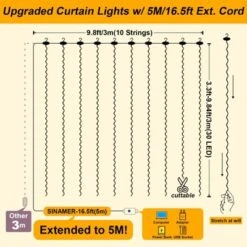 Itopfox Warm White LED Fairy Curtain String Lights With Remote Control For Wedding, Party, Home, Garden, Indoor Decorations 10 Itopfox Warm White LED Fairy Curtain String Lights With Remote Control For Wedding, Party, Home, Garden, Indoor Decorations -Kitchen Chef GUEST 1e9067af e622 481e b3cb 1cea271ca2f9