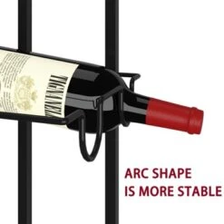 Itopfox 24 Bottle Wall Mounted Wine Rack, Adjustable Height For Wine, Liquor, Champagne, Matte Black Metal Rack For Kitchen, Bar, Wine Cellar -Kitchen Chef GUEST 1f08f21b 558a 466d 9c3f c14591949571