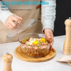 Itopfox Round Glass Casserole Dish With Lid, Borosilicate Oven Safe Bakeware For Cooking, Baking & Serving -Kitchen Chef GUEST 20ed31cb 4da4 4a5e 8370 ebf0c7a9568c