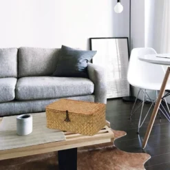 Itopfox Set Of 2 Wicker Baskets With Lids, Seagrass Woven Storage Bins For Home Organization, Decorative Storage Baskets For Any Room -Kitchen Chef GUEST 21730134 c9e2 43cb 890c 3243ee2194ac