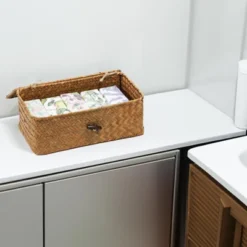 Itopfox Set Of 2 Wicker Baskets With Lids, Seagrass Woven Storage Bins For Home Organization, Decorative Storage Baskets For Any Room -Kitchen Chef GUEST 217fa0fe f6e8 4885 93f1 a02f55e67d1a