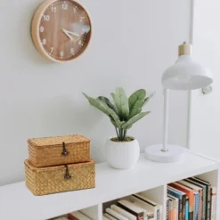 Itopfox Set Of 2 Wicker Baskets With Lids, Seagrass Woven Storage Bins For Home Organization, Decorative Storage Baskets For Any Room -Kitchen Chef GUEST 22d8c8b7 692a 460e 937f c4a4b47628f5