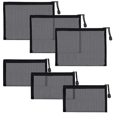 Itopfox 6-Pack Mesh Cosmetic Pouches With Zipper For Makeup, Toiletries, And Organizing Home Or Office Essentials (Black) 8 Itopfox 6-Pack Mesh Cosmetic Pouches With Zipper For Makeup, Toiletries, And Organizing Home Or Office Essentials (Black) - Image 6