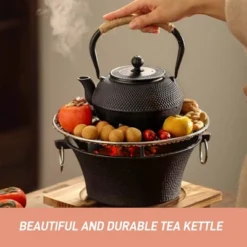 Itopfox Small Cast Iron Teapot With Stainless Steel Infuser For Loose Leaf Tea & Coffee, Stovetop Safe, Enamel Interior, Japanese Style, Black -Kitchen Chef GUEST 254a8f35 f54f 4e9b 9cd6 051885c30cfd