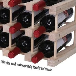 Itopfox Wooden Stackable Wine Rack For Countertop Or Floor - Freestanding Cabinet Holds 20 Bottles -Kitchen Chef GUEST 257ba658 e42e 4a76 9808 fa71e8cb344f