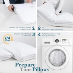 Itopfox Queen Size Pillows Set Of 2, Hotel Quality Down Alternative Gusseted Pillows For Side, Back Or Stomach Sleepers, White -Kitchen Chef GUEST 25ffe532 f826 471e 97f8 2013ebee8af9