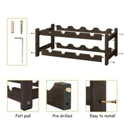 Itopfox Freestanding 2-Tier Bamboo Wine Rack For 8 Bottles, Countertop Cabinet Holder, Storage Shelf For Bar, Pantry, Wine Cellar, Basement -Kitchen Chef GUEST 2640b85f 3b48 40d3 abb4 96cbce99dadf