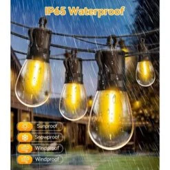 Itopfox Outdoor String Lights With Remote Control, 50Ft Waterproof Dimmable LED Patio Lighting, 15 Edison Bulbs For Backyard, Garden, Gazebo -Kitchen Chef GUEST 26fd07d8 9e54 48a7 b4aa 3369e263310b