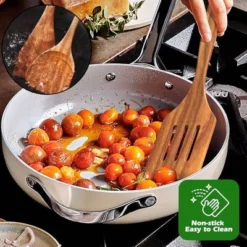 Itopfox Natural Teak Kitchen Cooking Utensil Set With Holder, Wooden Spoons For Cooking, 10PCS Cooking Spatulas Set With Spoon Rest, Wooden Utensil -Kitchen Chef GUEST 2891df39 b6a9 4c60 a0af 820cc329d22b